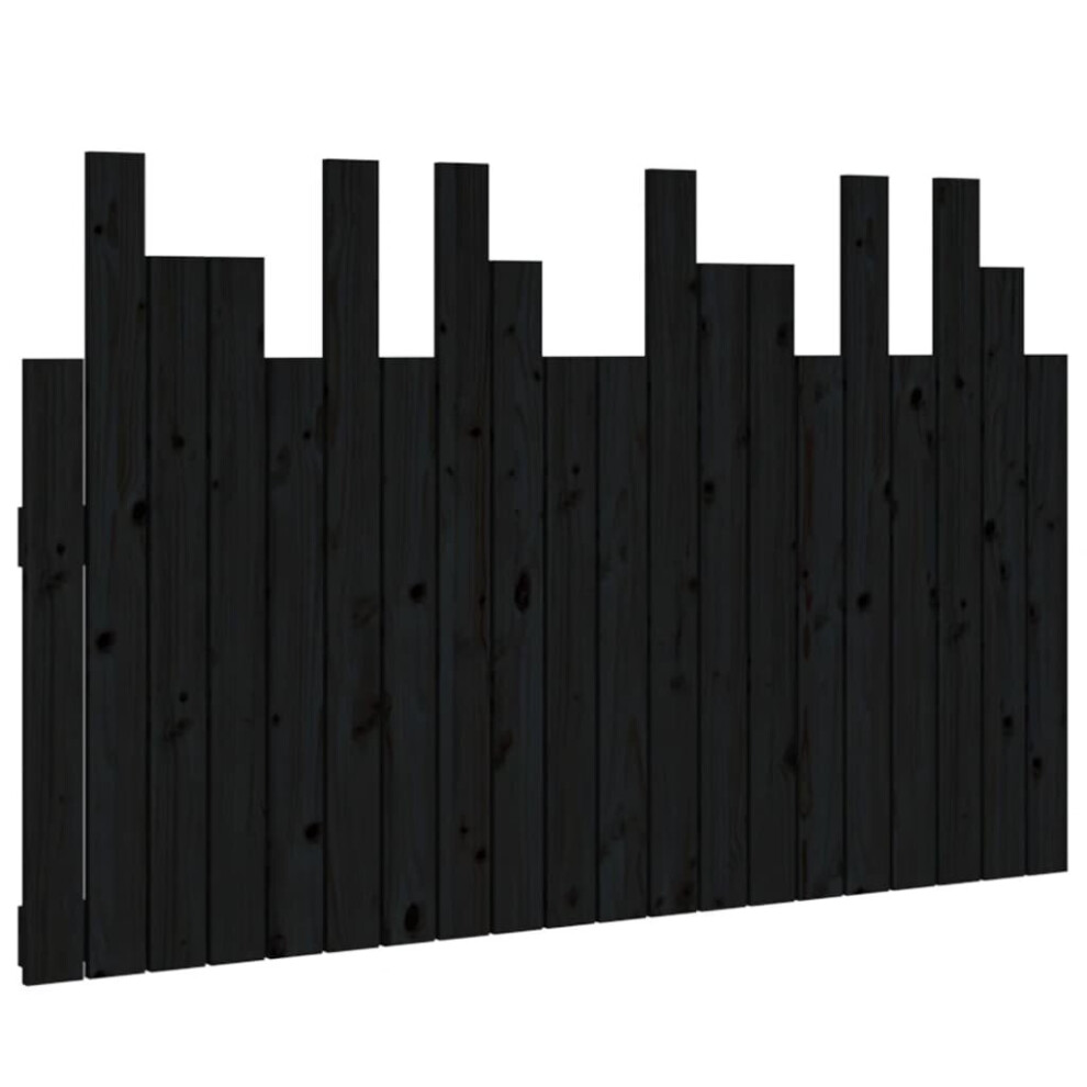 Vidaxl (Black, 127.5 X 3 X 80 Cm) Solid Wood Pine Wall Headboard Bedroom Bed Header Multi Colours/Sizes