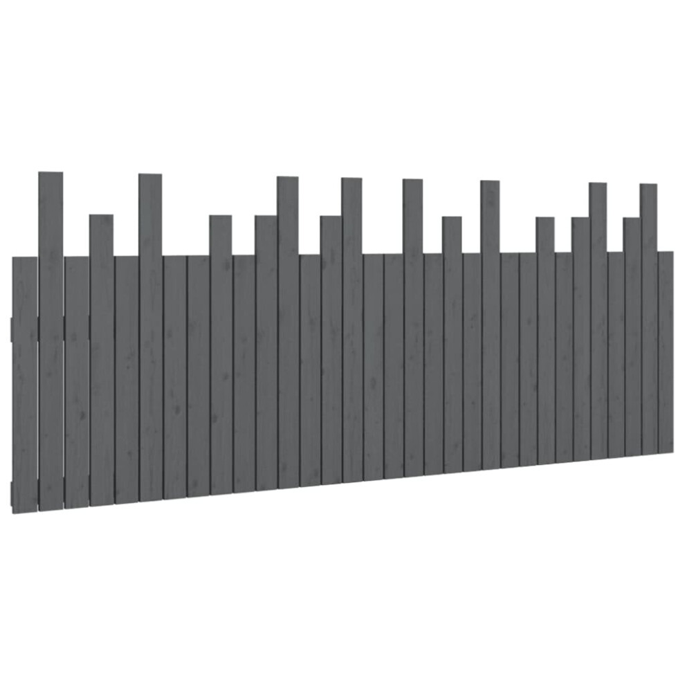 Vidaxl (Grey, 204 X 3 X 80 Cm) Solid Wood Pine Wall Headboard Bedroom Bed Header Multi Colours/Sizes