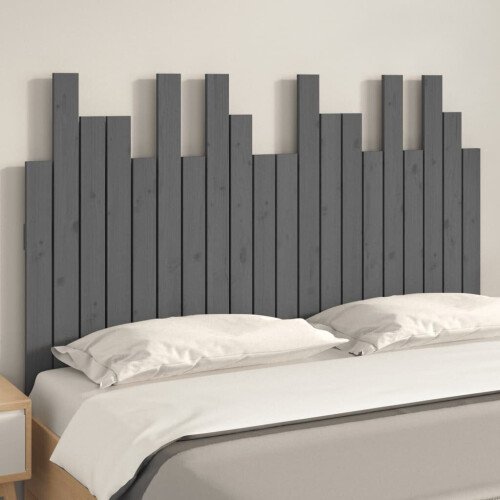 VidaXL (grey, 127.5 x 3 x 80 cm) vidaXL Solid Wood Pine Wall Headboard Bedroom Bed Header Multi Colours/Sizes 2