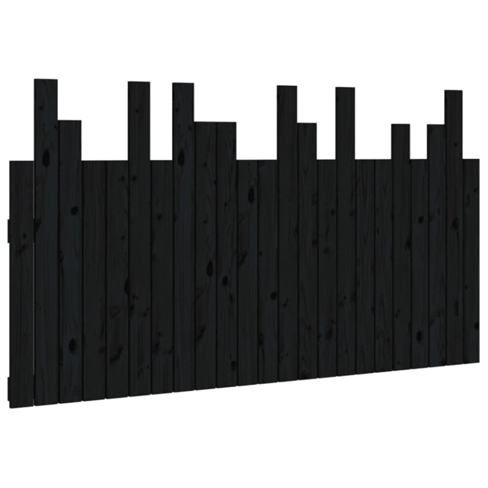 Vidaxl (Black, 146.5 X 3 X 80 Cm) Solid Wood Pine Wall Headboard Bedroom Bed Header Multi Colours/Sizes