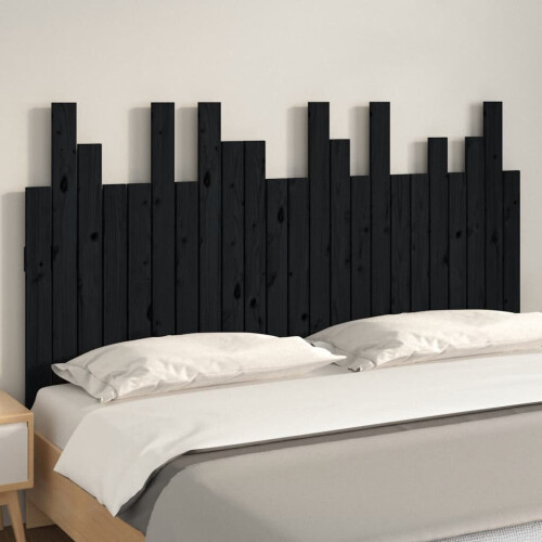 VidaXL (black, 146.5 x 3 x 80 cm) vidaXL Solid Wood Pine Wall Headboard Bedroom Bed Header Multi Colours/Sizes 2