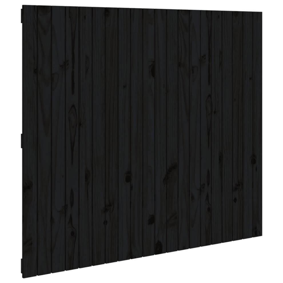 Vidaxl (Black, 127.5 X 3 X 110 Cm) Solid Wood Pine Wall Headboard Bed Header Multi Colours Multi Sizes