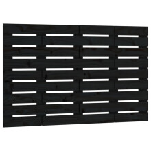 vidaXL Wand-Kopfteil Schwarz 96x3x63 cm Massivholz Kiefer