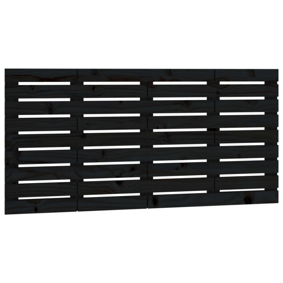 Vidaxl (Black, 126 X 3 X 63 Cm) Wall Headboard Bedroom Bed Header Decor Bed Headboard Solid Wood Pine