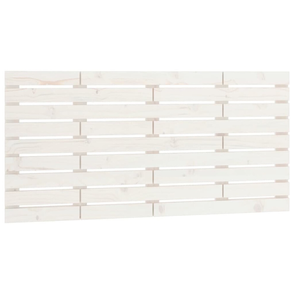 VidaXL White Solid Pine Wood Wall Headboard - 126x3x63 cm - Image 2