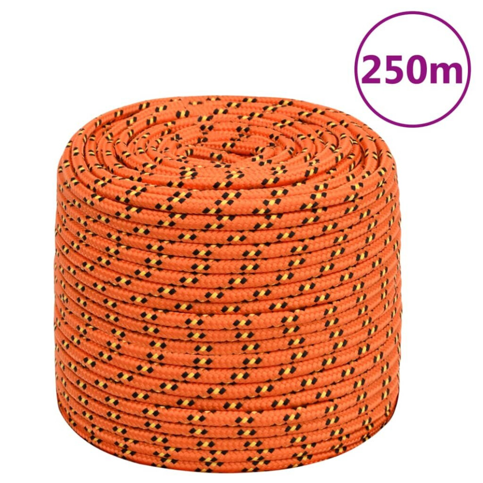 (orange, 6 mm/ 250 m) Marine Rope Dock Coil Boat Line Polypropylene Rope Multi Sizes Multi Colours