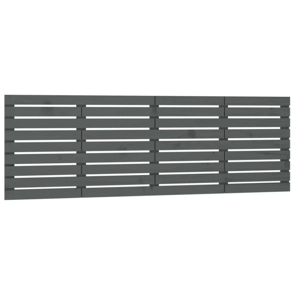 Vidaxl (Grey, 206 X 3 X 63 Cm) Wall Headboard Bedroom Bed Header Decor Bed Headboard Solid Wood Pine