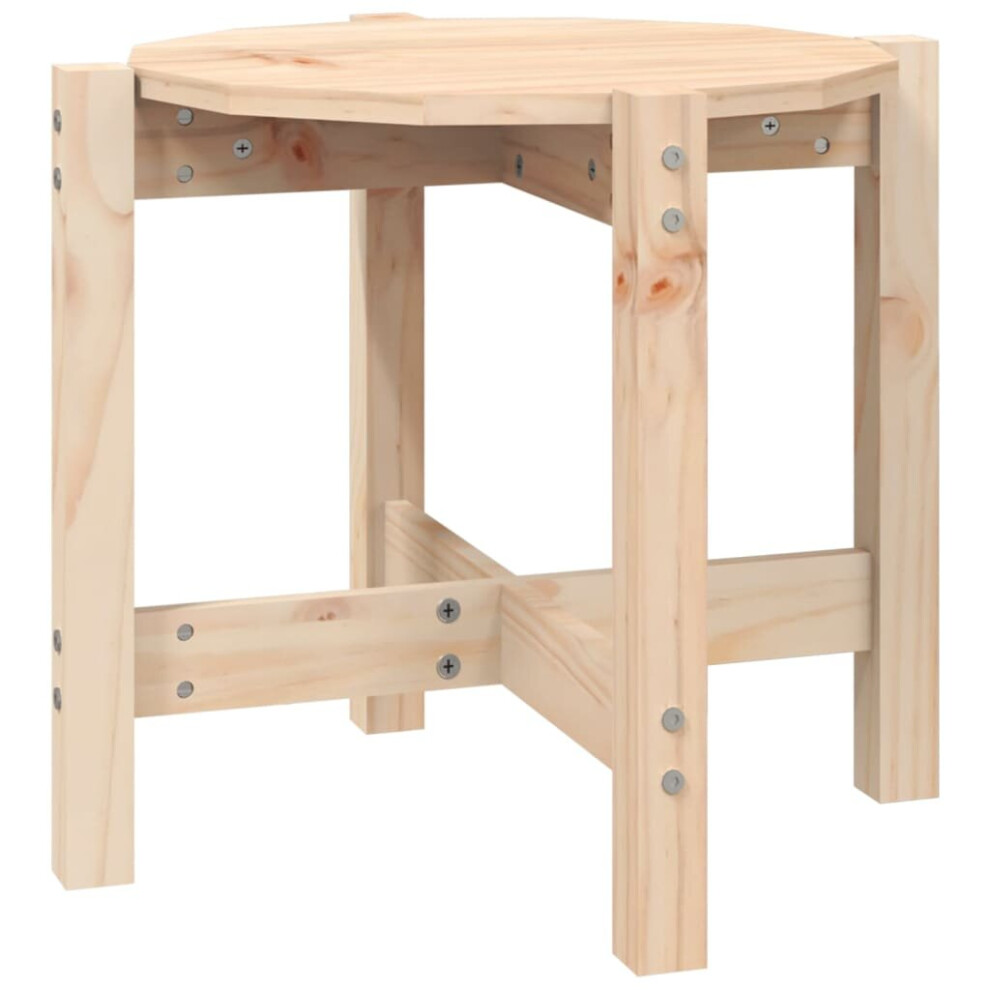 Vidaxl Coffee Table - Solid Pine Wood - Brown - Ø 52.5x45 cm - Image 2