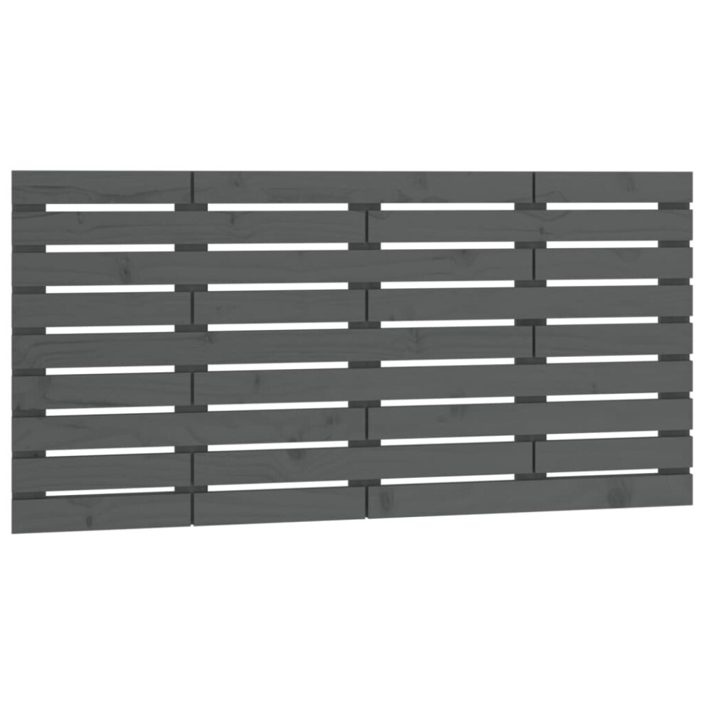 Vidaxl (Grey, 156 X 3 X 63 Cm) Wall Headboard Bedroom Bed Header Decor Bed Headboard Solid Wood Pine