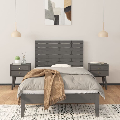 VidaXL (grey, 81 x 3 x 63 cm) vidaXL Wall Headboard Bedroom Bed Header Decor Bed Headboard Solid Wood Pine 2