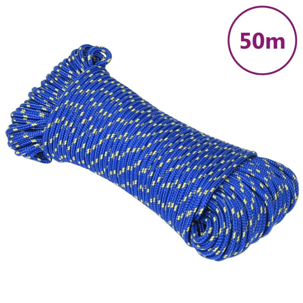 (blue, 4 mm/ 50 m) Marine Rope Dock Coil Boat Line Polypropylene Rope Multi Sizes Multi Colours