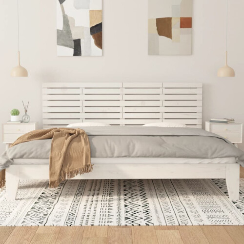 VidaXL (white, 166 x 3 x 63 cm) vidaXL Wall Headboard Bedroom Bed Header Decor Bed Headboard Solid Wood Pine 2