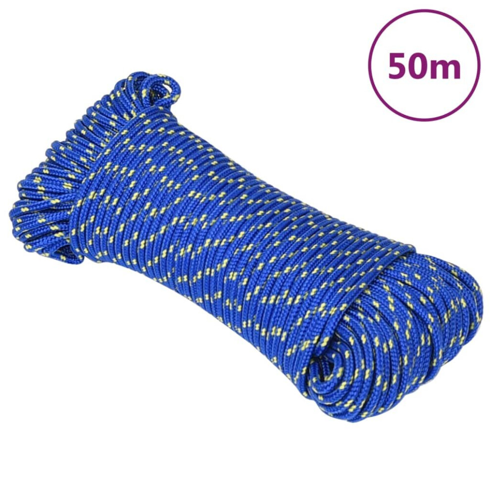 (Blue, 5 Mm/ 50 M) Marine Rope Dock Coil Boat Line Polypropylene Rope Multi Sizes Multi Colours 8720287127185