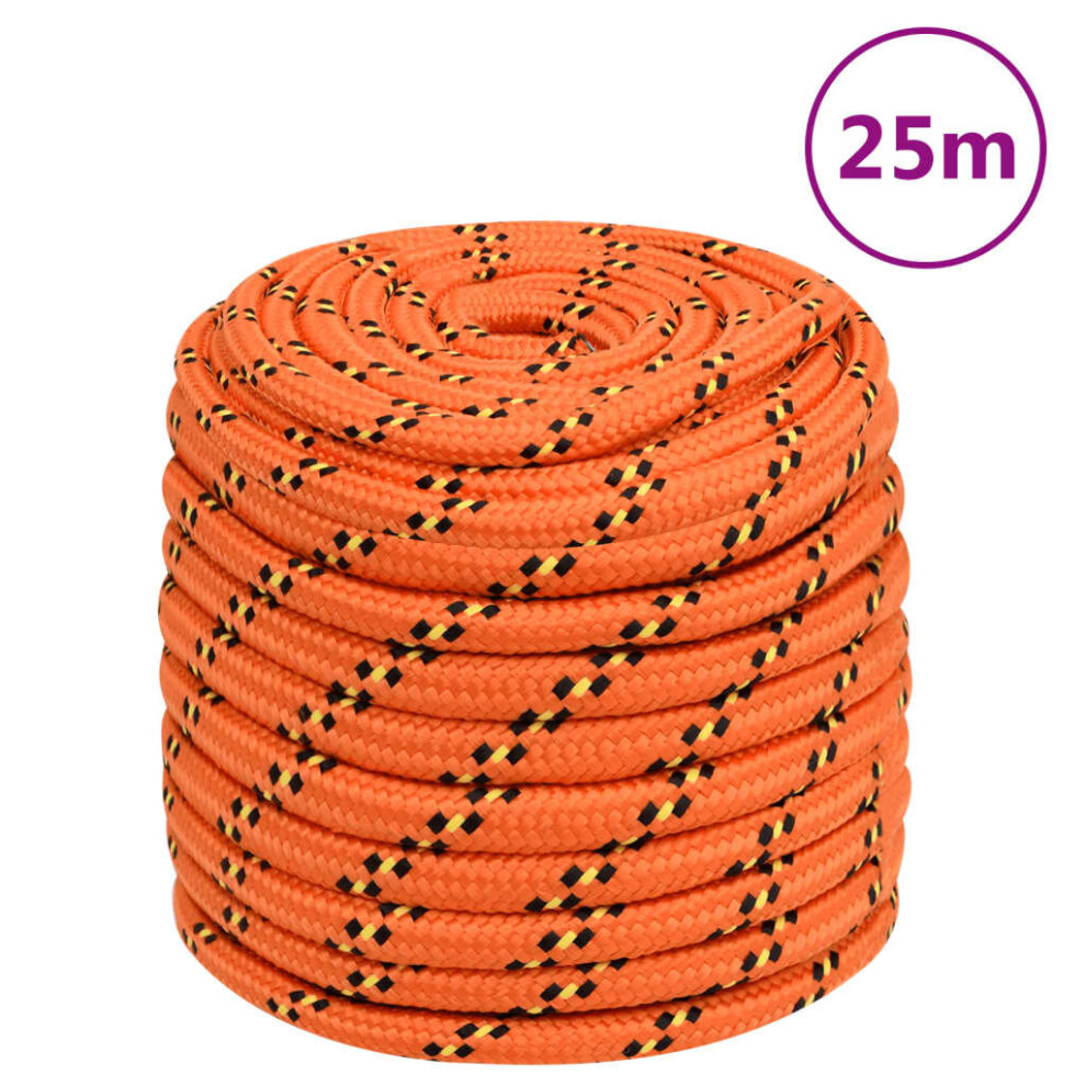 (orange, 18 mm/ 25 m) Marine Rope Dock Coil Boat Line Polypropylene Rope Multi Sizes Multi Colours