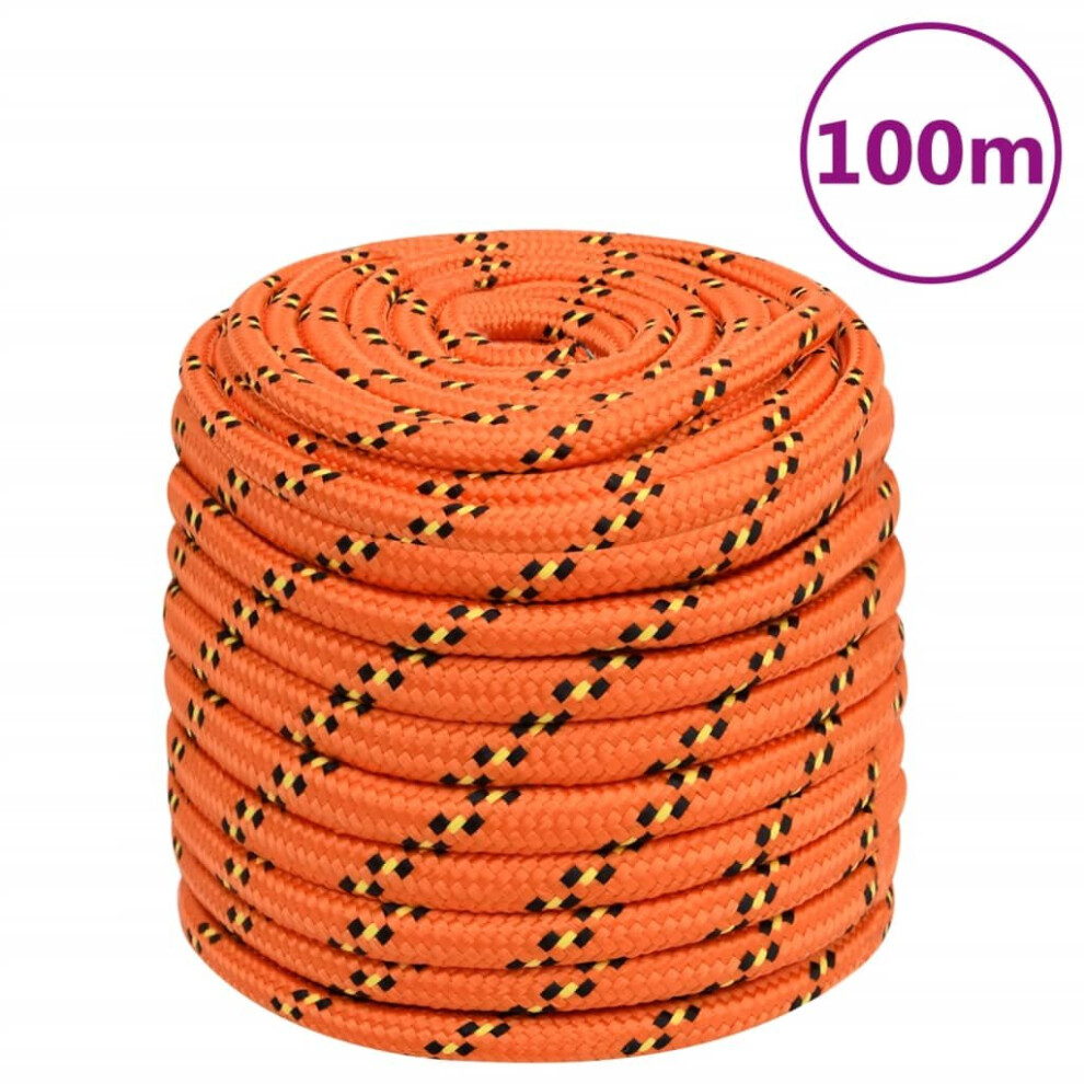 (orange, 16 mm/ 100 m) Marine Rope Dock Coil Boat Line Polypropylene Rope Multi Sizes Multi Colours