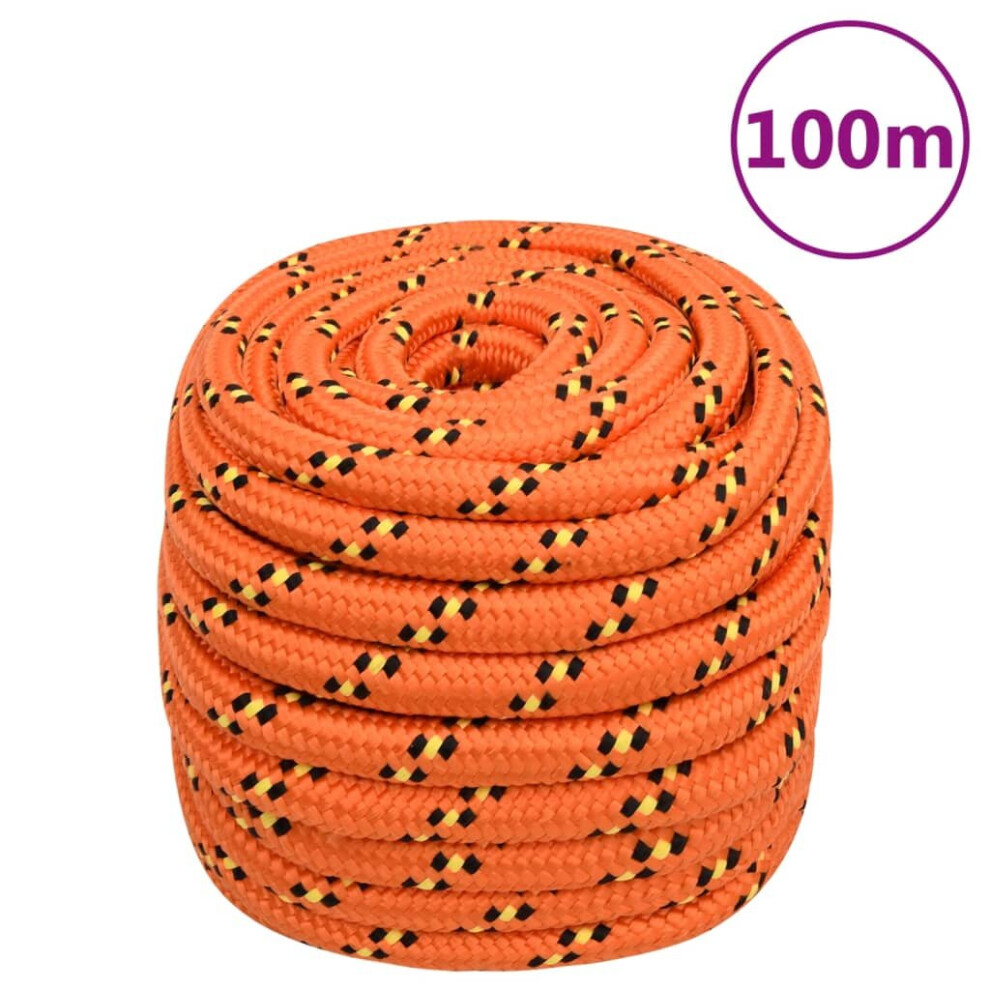 (orange, 20 mm/ 100 m) Marine Rope Dock Coil Boat Line Polypropylene Rope Multi Sizes Multi Colours