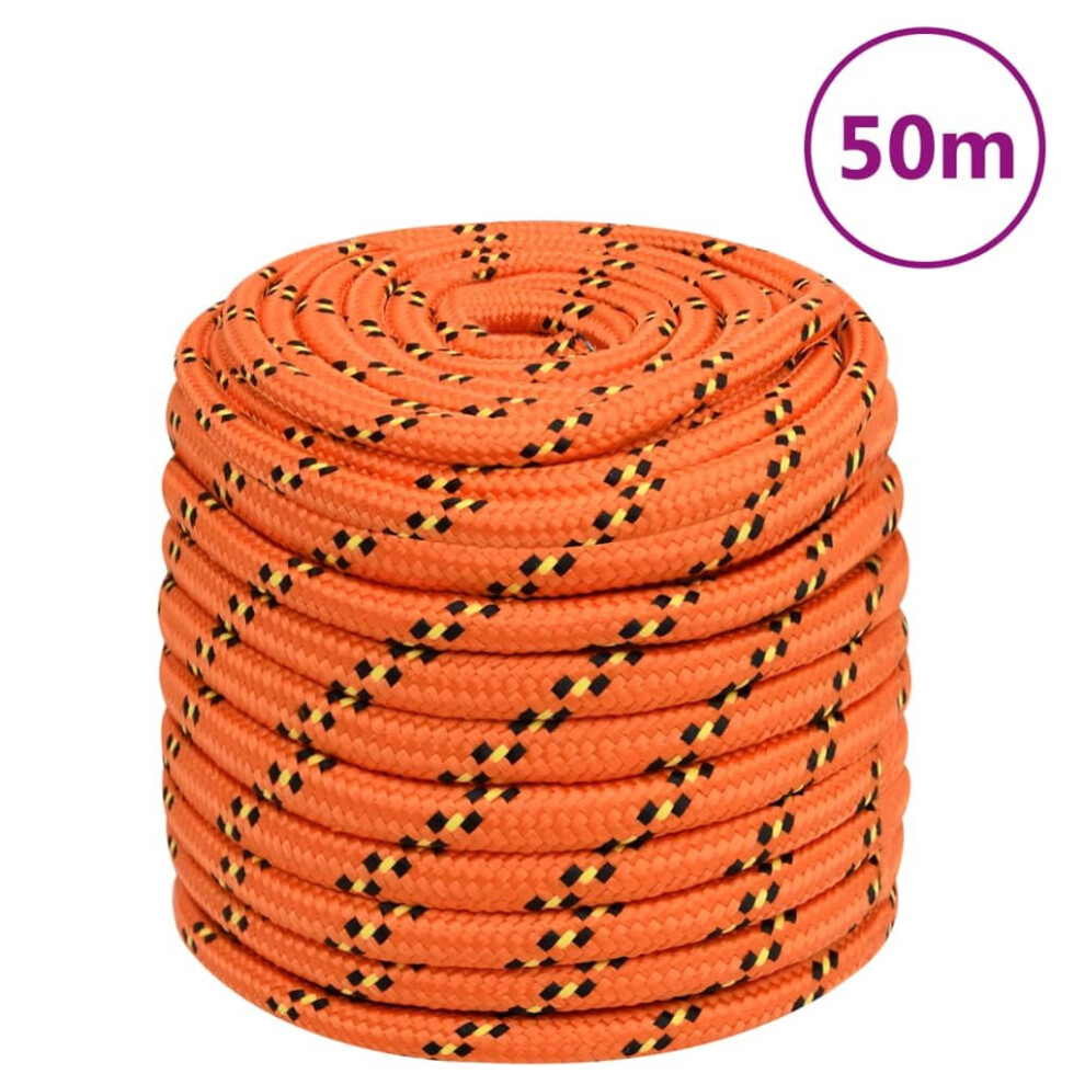 (orange, 18 mm/ 50 m) Marine Rope Dock Coil Boat Line Polypropylene Rope Multi Sizes Multi Colours