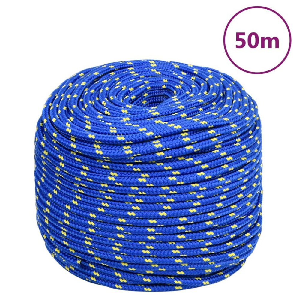 Vidaxl (Blue, 6 Mm/ 50 M) Marine Rope Dock Coil Boat Line Polypropylene Rope Multi Sizes Multi Colours