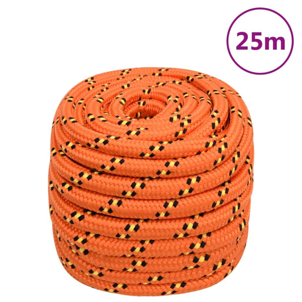 (orange, 20 mm/ 25 m) Marine Rope Dock Coil Boat Line Polypropylene Rope Multi Sizes Multi Colours