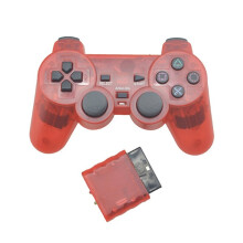 (Clear RED) Wireless Controller for PS2 Controller