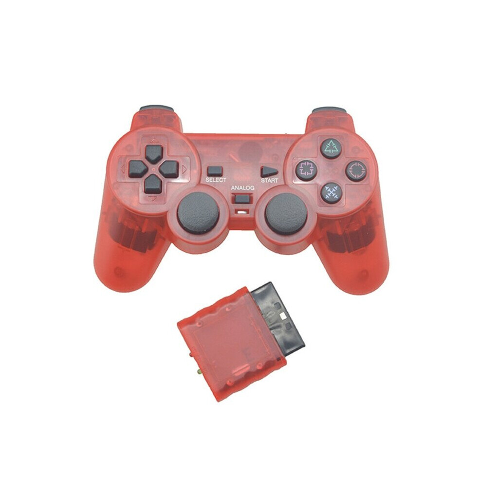 (Clear RED) Wireless Controller for PS2 Controller