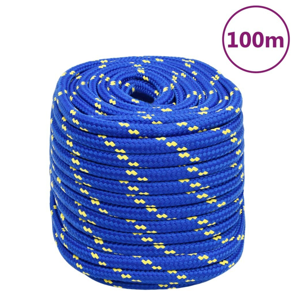 (blue, 16 mm/ 100 m) Marine Rope Dock Coil Boat Line Polypropylene Rope Multi Sizes Multi Colours