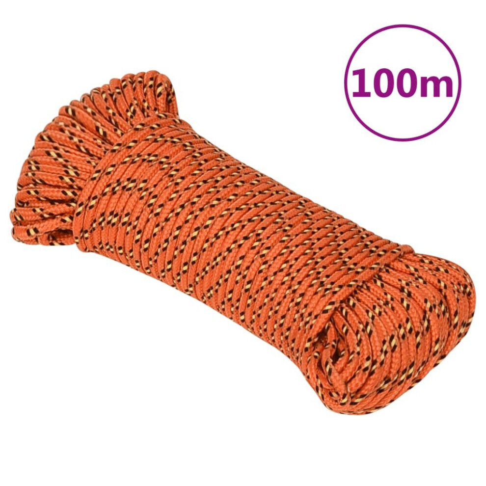 (orange, 3 mm/ 100 m) Marine Rope Dock Coil Boat Line Polypropylene Rope Multi Sizes Multi Colours