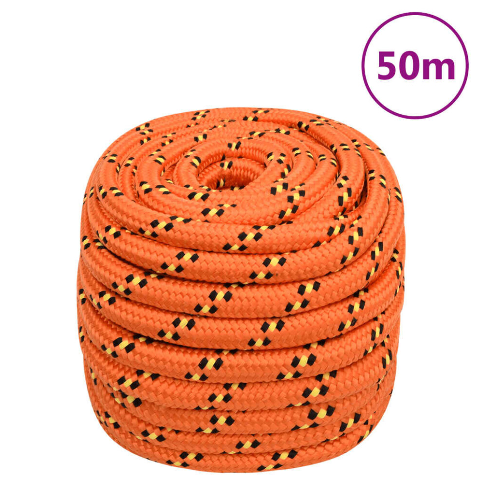 (orange, 20 mm/ 50 m) Marine Rope Dock Coil Boat Line Polypropylene Rope Multi Sizes Multi Colours