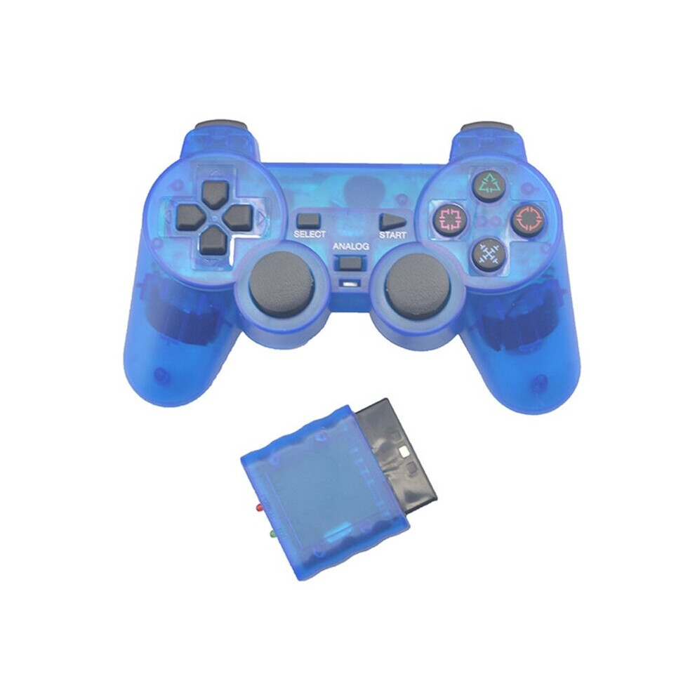 (Clear BLUE) Wireless Controller for PS2 Controller