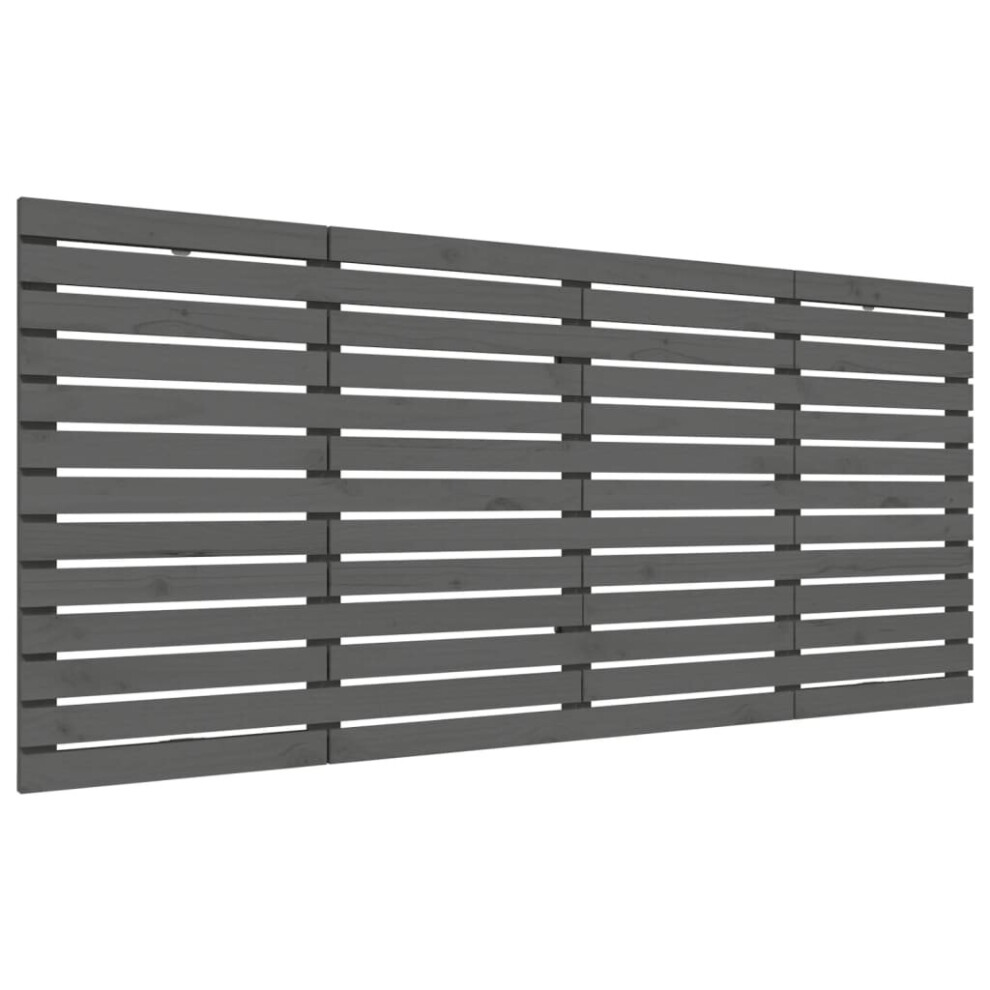 Vidaxl (Grey, 206 X 3 X 91.5 Cm) Wall Headboard Bedroom Bed Header Decor Bed Headboard Solid Wood Pine