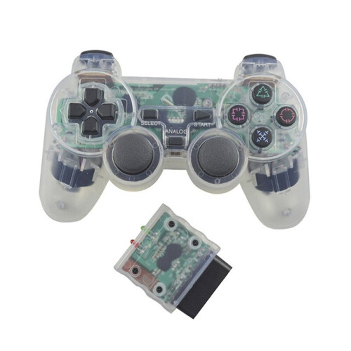 (Clear WHITE) Wireless Controller for PS2 Controller