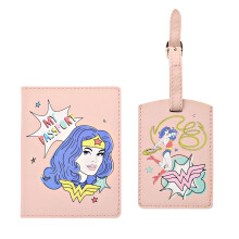 DC Wonder Woman Luggage Tag Passport Set Children's Holiday Travel Holiday Gift