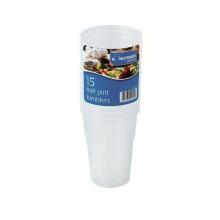 Reusable Half Pint Tumbler Plastic Beer Wine Glasses Clear Party Cups
