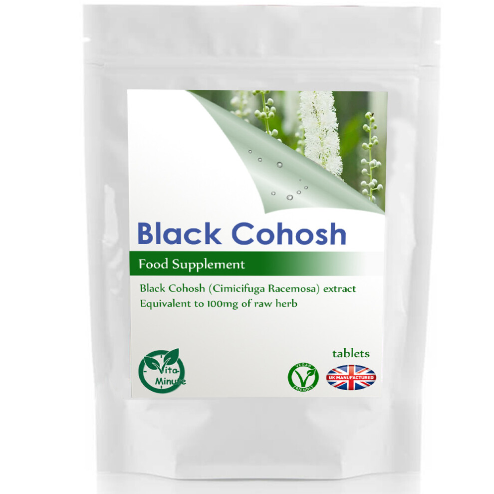 Black Cohosh 120 Tablets 100mg Extract - Menopause, Sleep Aid, UK (V)