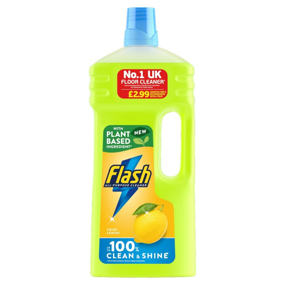 Flash Multipurpose Floor Liquid Cleaner Crisp Lemon 1.2L(Pack of 6)