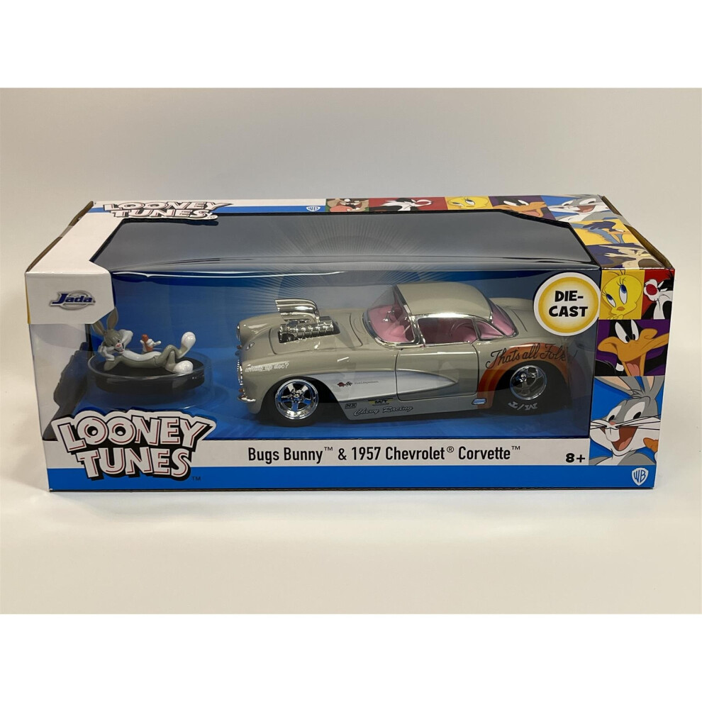 Bugs Bunny Looney Tunes and 1957 Cherolet Corvette 1:24 Jada 253255041