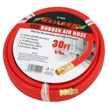 10M 30ft 1/4" Air Line Rubber Hose Air Line Compressor Tools BSP Brass CT1909