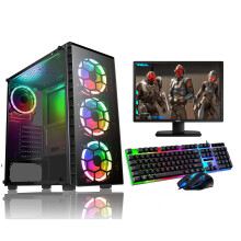 FCS Fast Gaming Intel Quad Core i5 16GB RAM 1TB HDD+128GB SSD PC Bundle 22" Monitor - Refurbished