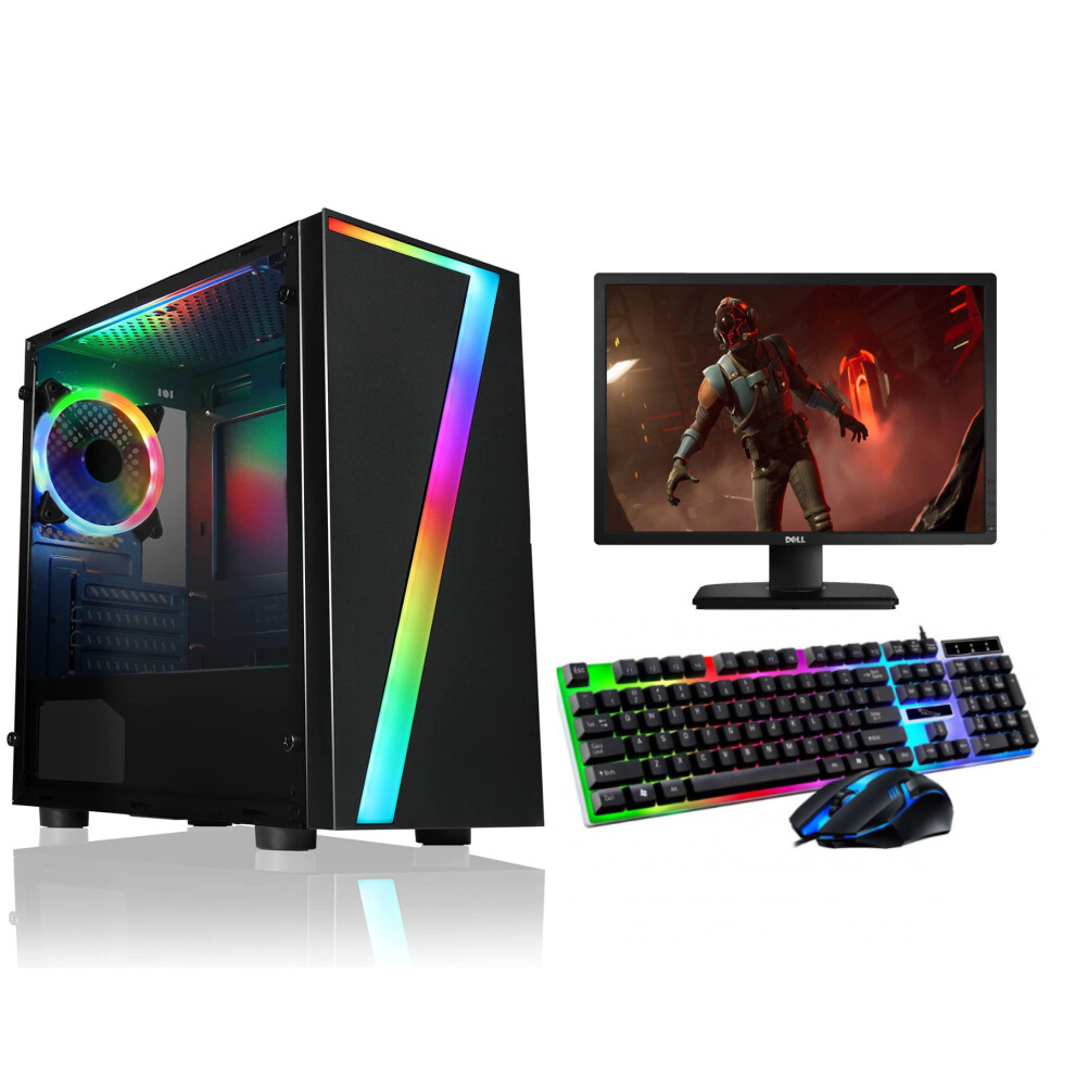 FCS Fast Gaming Intel Quad Core i5 16GB RAM 1TB HDD+128GB SSD PC Bundle & 22" Monitor