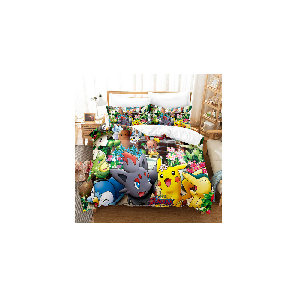 (Pattern 03, King) Pokemon Pikachu Bedding Single Double Duvet Covers