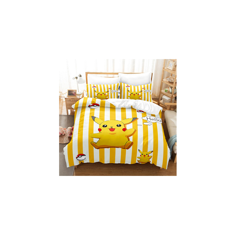 (Pattern 18, Single) Pokemon Pikachu Bedding Single Double Duvet Covers