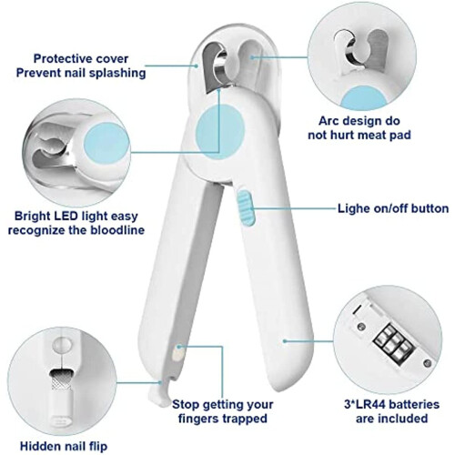 Cat Nail Scissors, Clippers Trimmer Tool for Grooming with LED Light 2