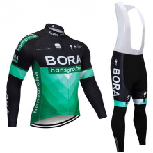 (Green, L) Men's Pro Long Sleeve Cycling Jersey Set