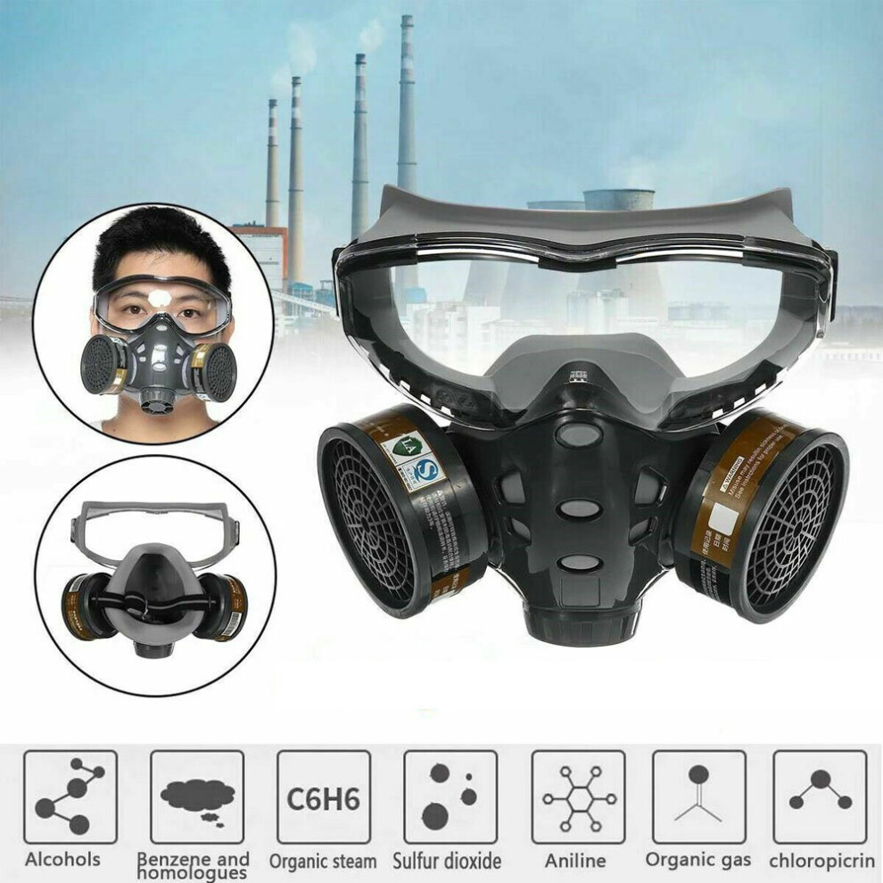8200 Full Face Mask With Goggle, Paint Chemical Gas Respirator Cover 9044574555178