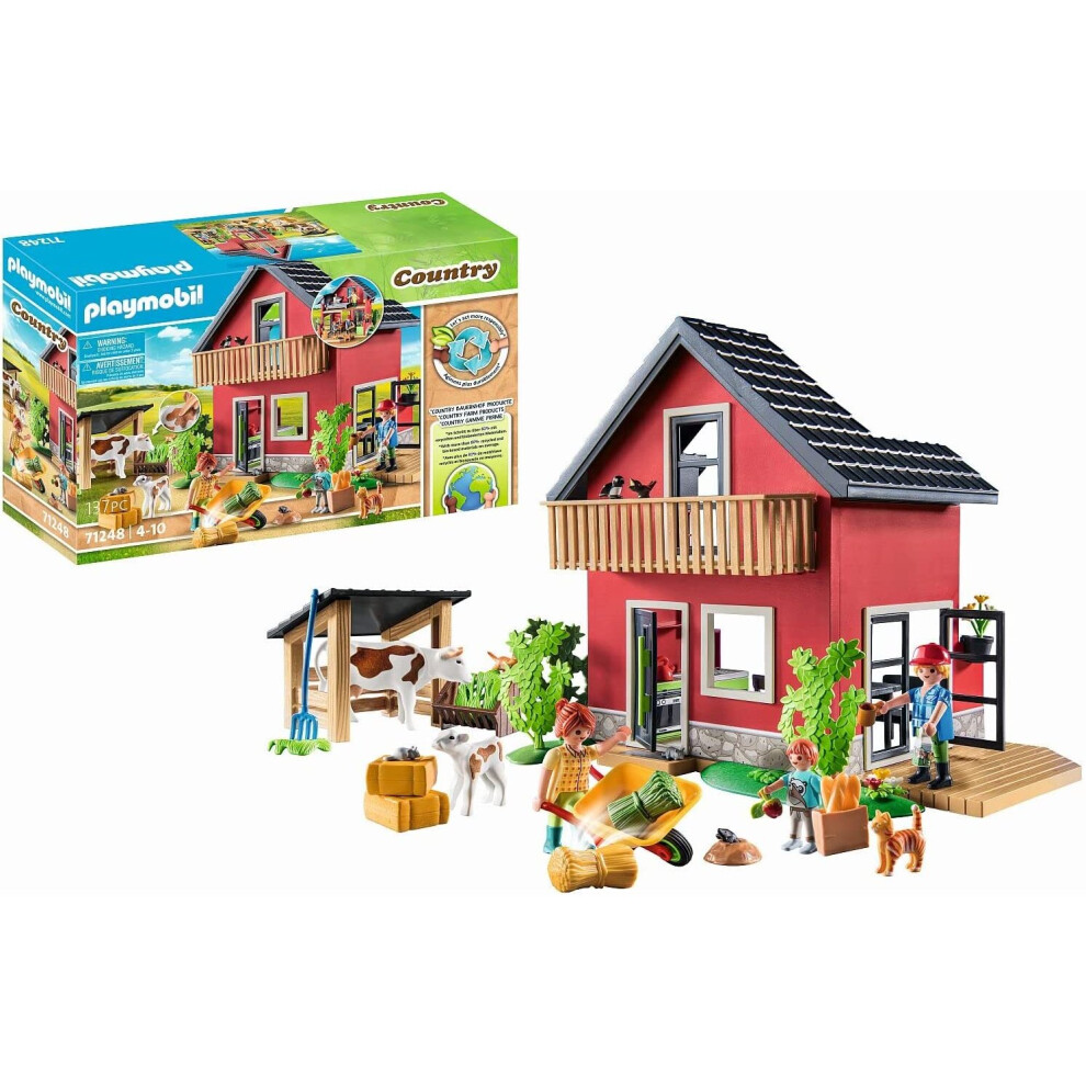 Country Farmhouse home with farm animals, organic farm Playmobil 71248