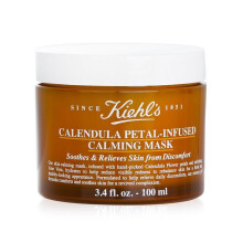 Masque apaisant Kiehl's à pétales de calendula, gel hydratant pour tous types de peau, rafraîchit la peau sèche