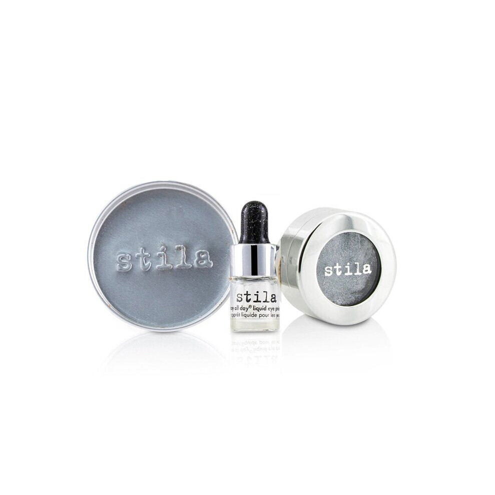 Stila Magnificent Metals Foil Finish Eye Shadow With Mini Stay All Day Liquid Eye Primer - Titanium 2pcs