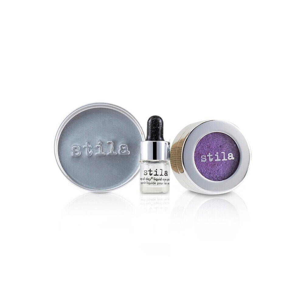 Stila Magnificent Metals Foil Finish Eye Shadow With Mini Stay All Day Liquid Eye Primer - # Metallic Violet 2pcs