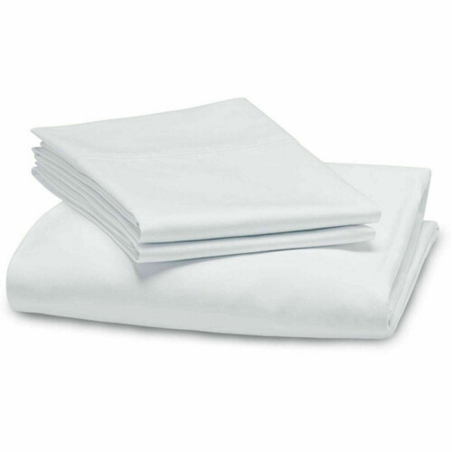 (Super King: 270 cm x 310 cm) Egyptian Cotton Flat Bed Sheets Plain White Flat Sheets OR Pillowcases 1