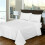 (Double:(225 x 275)cm) Egyptian Cotton Flat Bed Sheets Plain White Flat Sheets OR Pillowcases 1